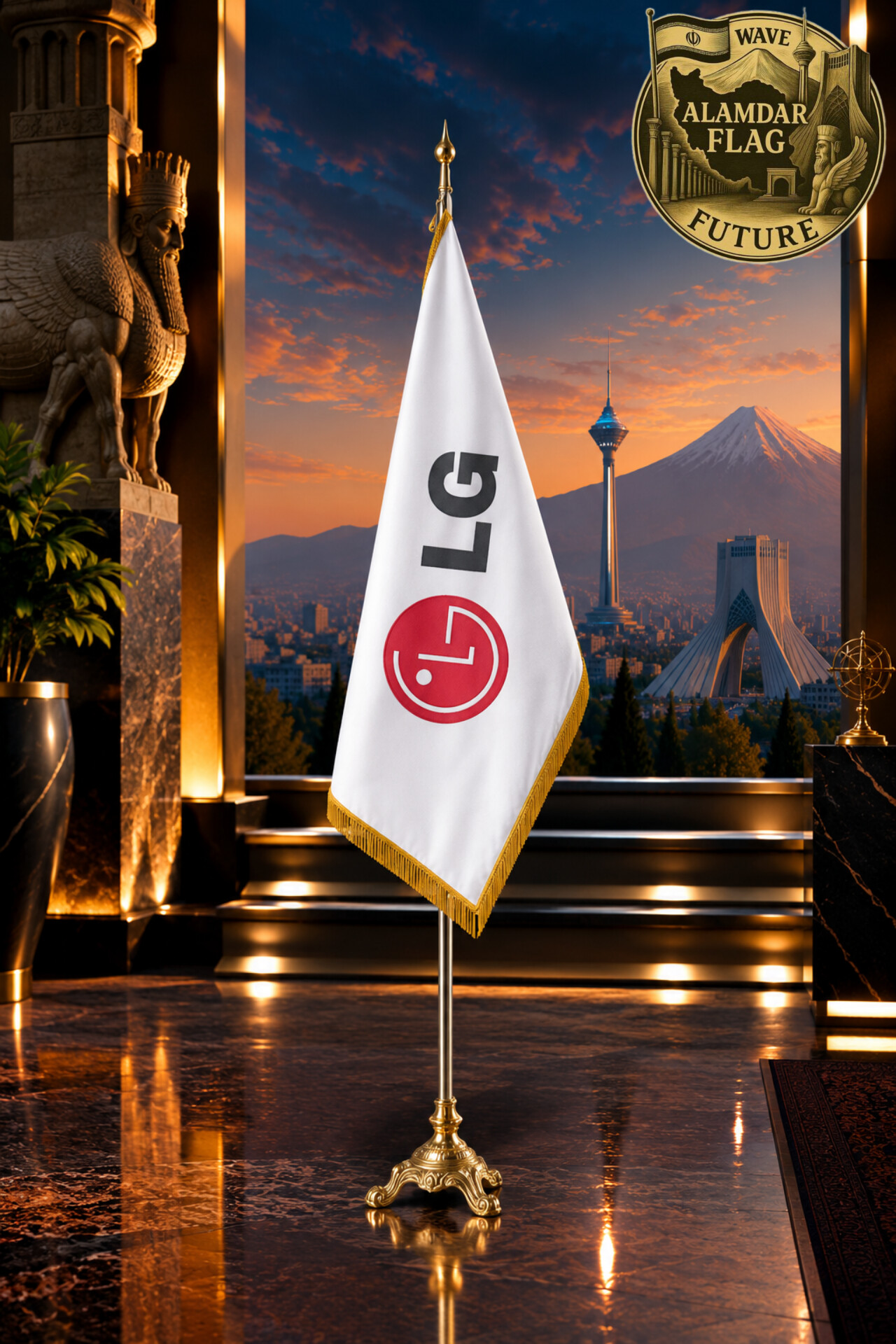 پرچم تشریفات لمینت LG/شرکت علمدار