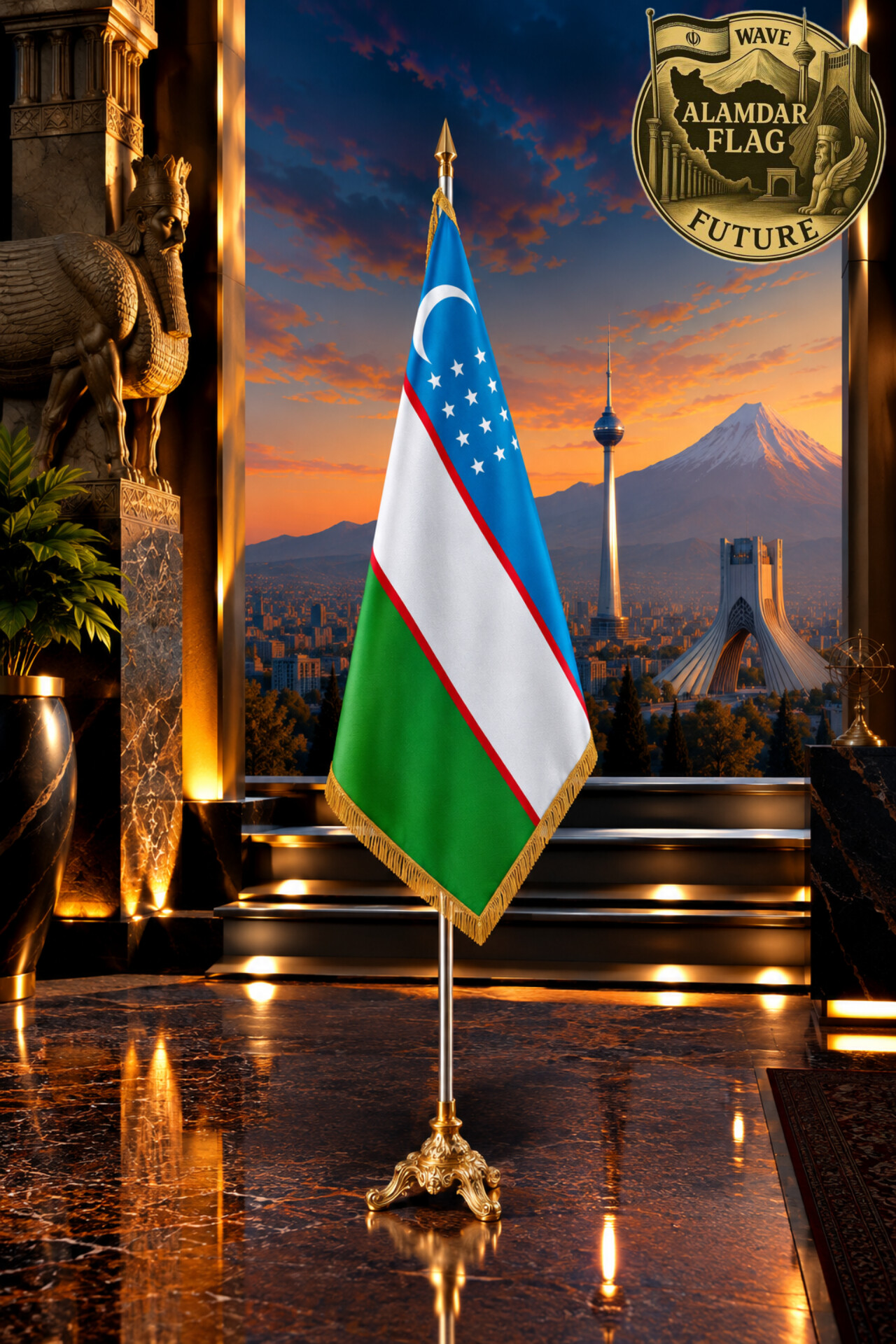پرچم تشریفات لمینت ازبکستان/شرکت علمدار